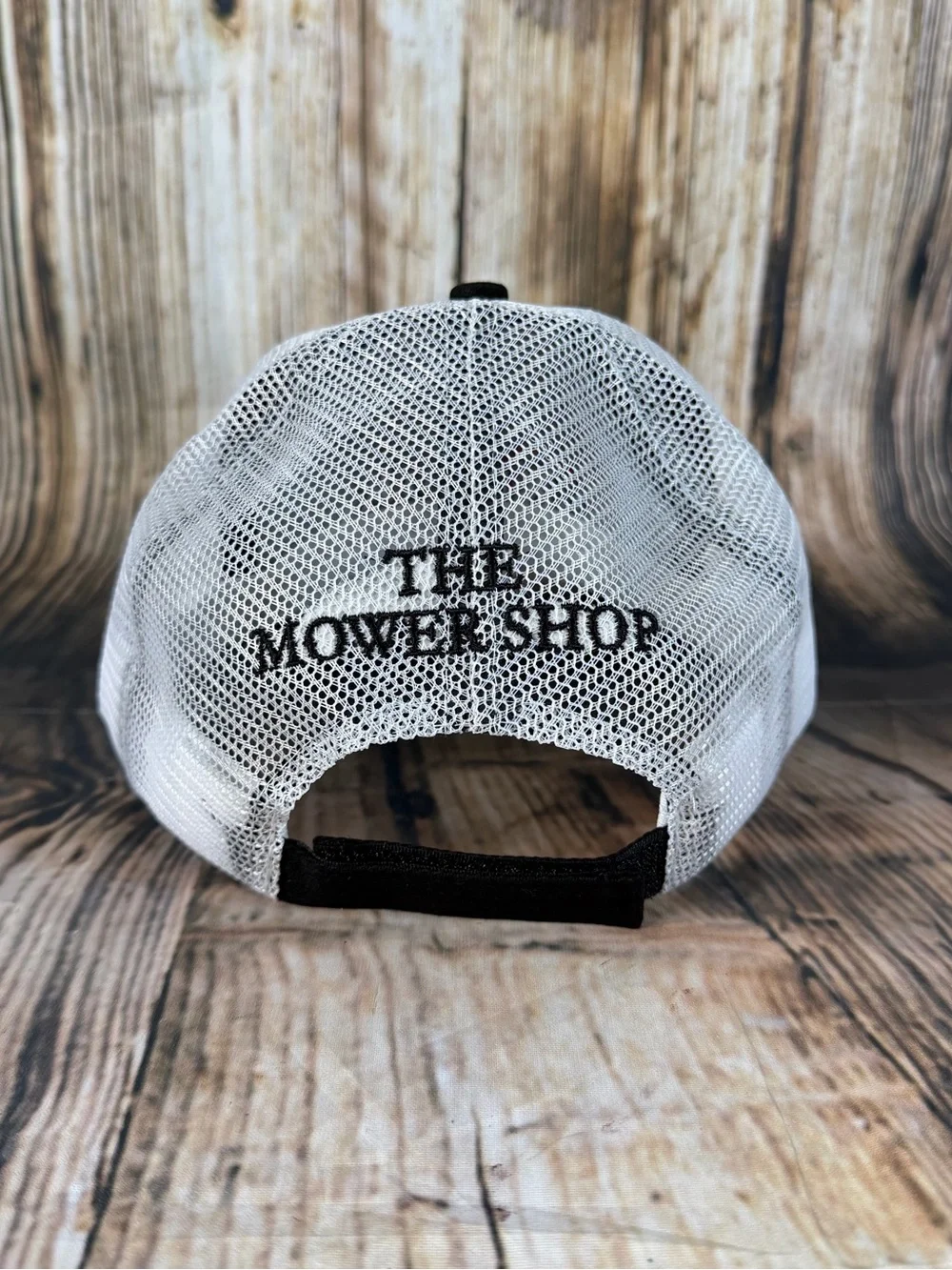 eXmark Trucker Hat The Mower Shop Black White Mesh Advertising Cap New Logo